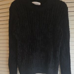 Dear John Ribbed Black Crew Neck Sweater